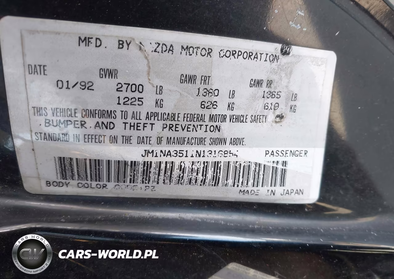 1992 Mazda Mx-5 Miata VIN:JM1NA3511N1316854 - 9