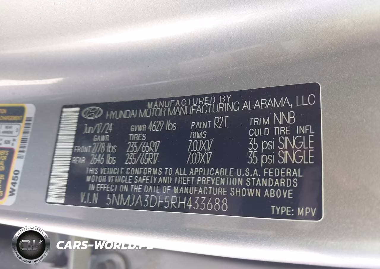 2024 Hyundai Tucson Se VIN:5NMJA3DE5RH433688 - 9