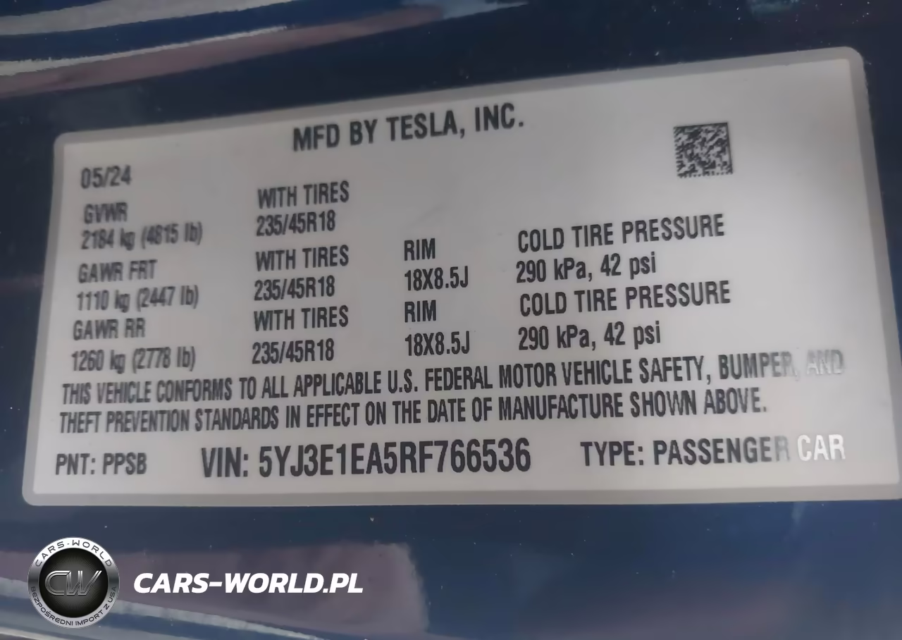 2024 Tesla Model 3 Long Range Dual Motor All-Wheel Drive-Rear-Wheel Drive VIN:5YJ3E1EA5RF766536 - 9