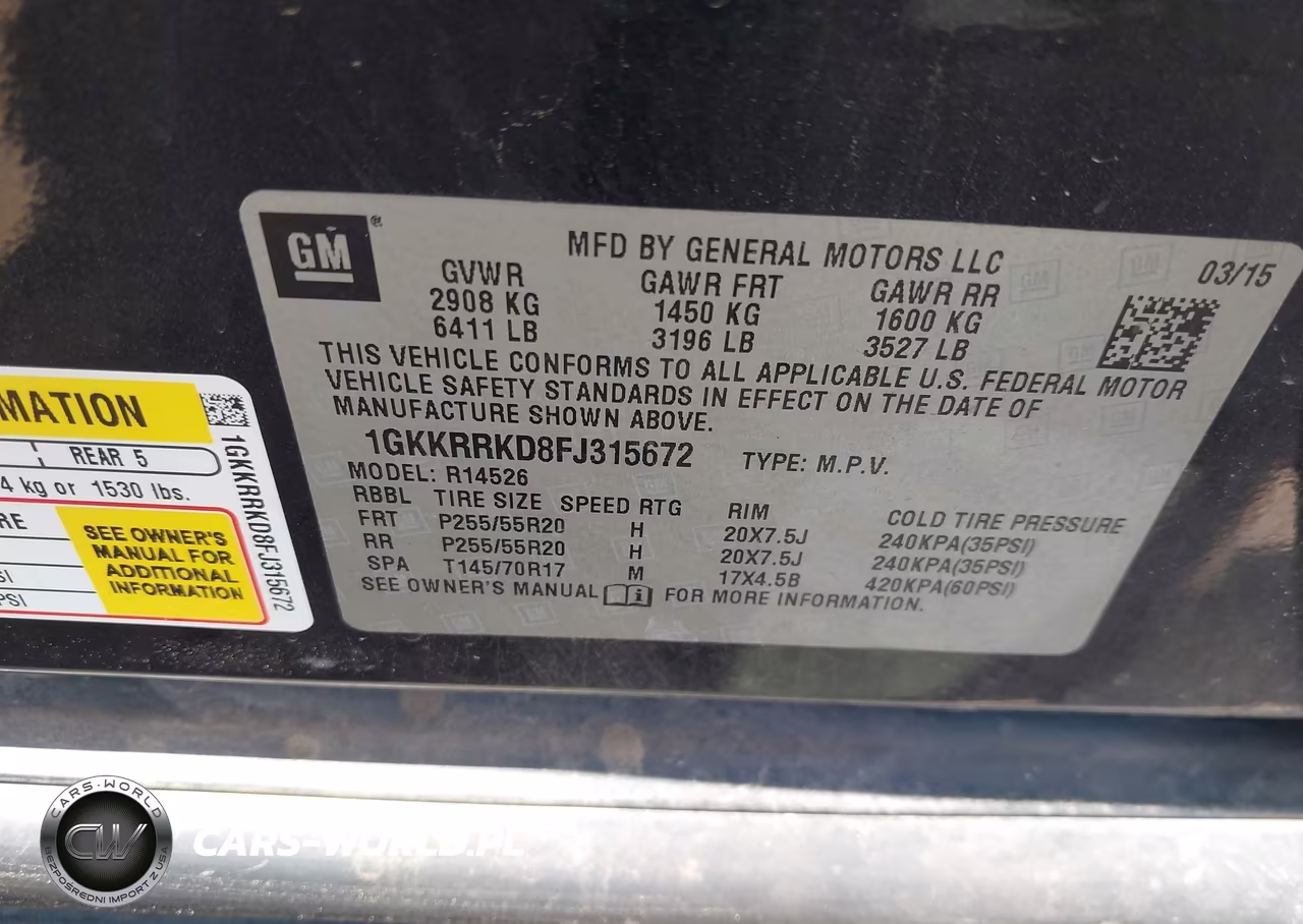 2015 GMC Acadia Slt-1 VIN:1GKKRRKD8FJ315672 - 9