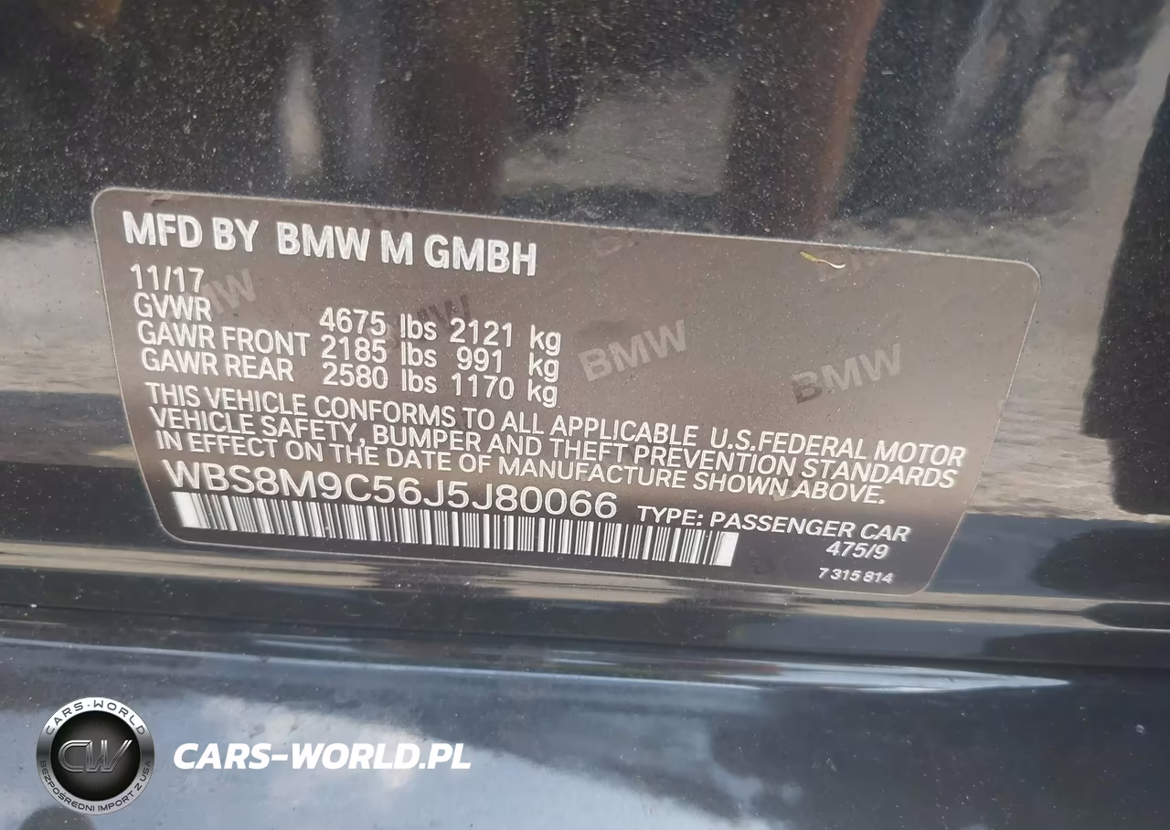 2018 BMW M3 Cs VIN:WBS8M9C56J5J80066 - 9