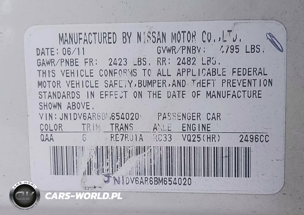 2011 Infiniti G25X VIN:JN1DV6AR6BM654020 - 9