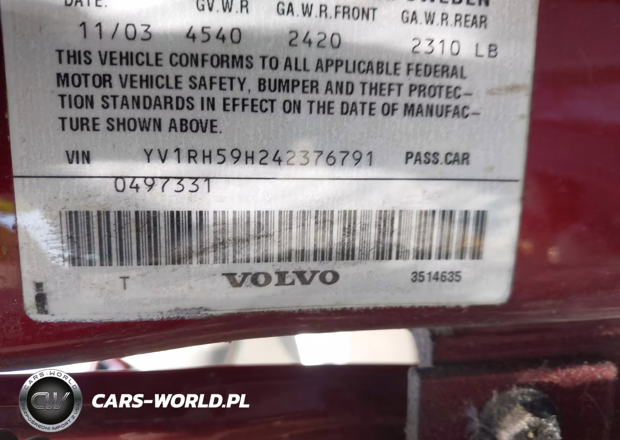 2004 Volvo S60 2.5T Awd VIN:YV1RH59H242376791 - 9