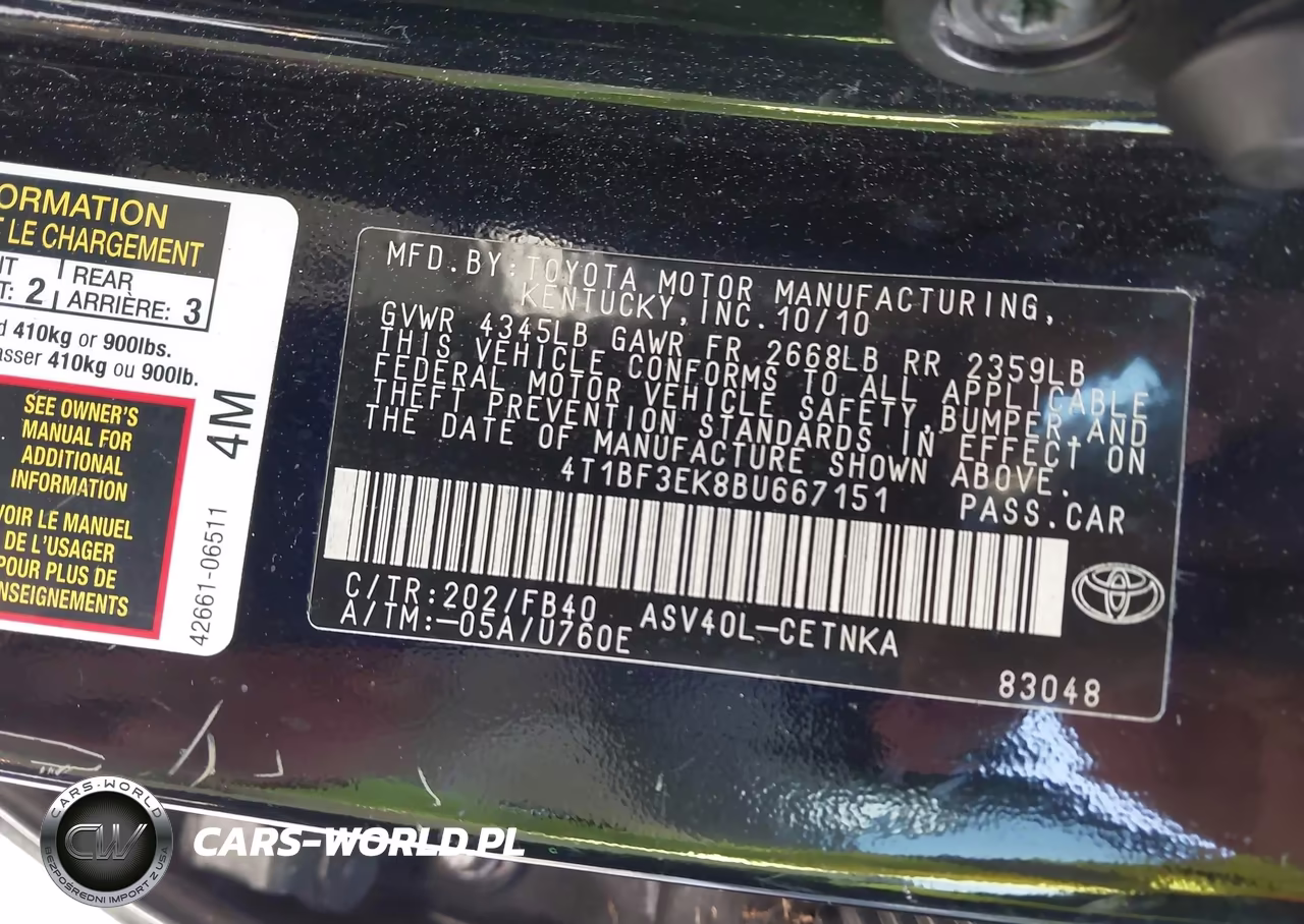 2011 Toyota Camry VIN:4T1BF3EK8BU667151 - 9
