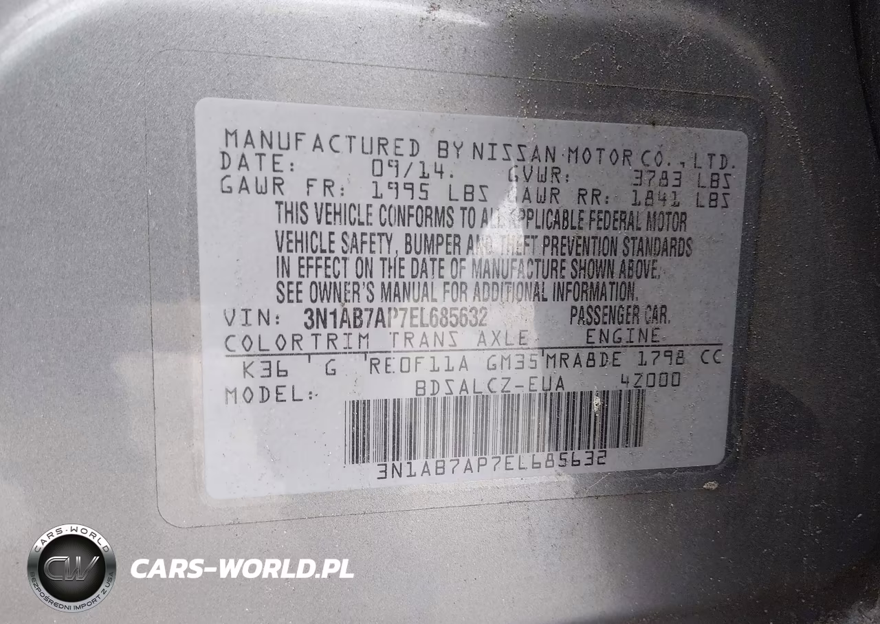 2014 Nissan Sentra S VIN:3N1AB7AP7EL685632 - 9