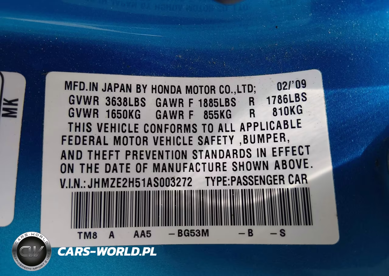 2010 Honda Insight Lx VIN:JHMZE2H51AS003272 - 9