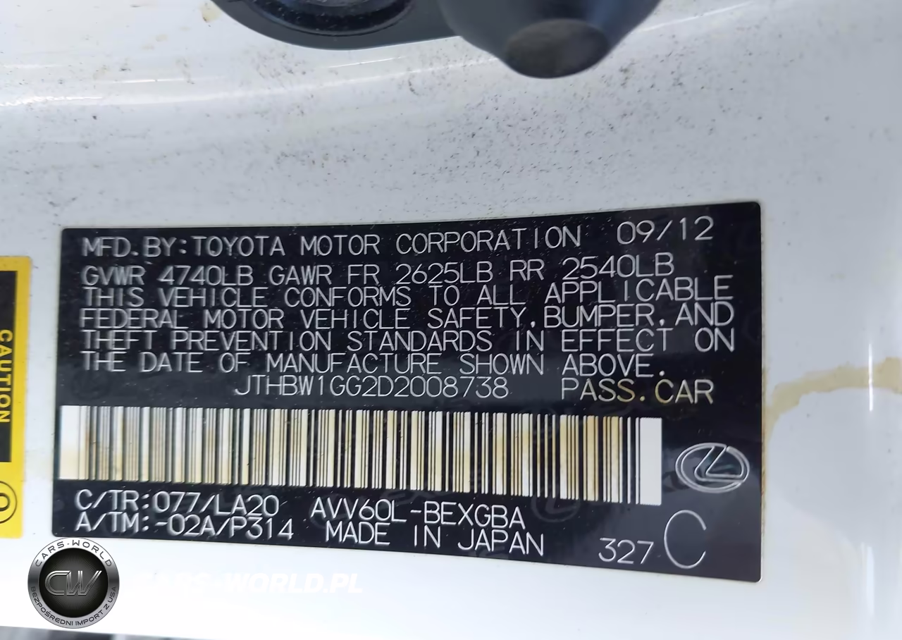 2013 Lexus Es 300H VIN:JTHBW1GG2D2008738 - 9