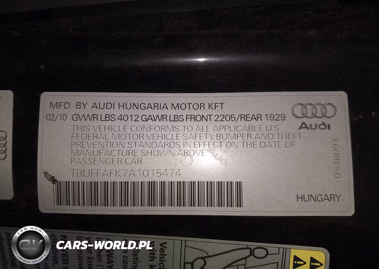 2010 Audi Tt 2.0T Premium VIN:TRUFFAFK7A1015474 - 9