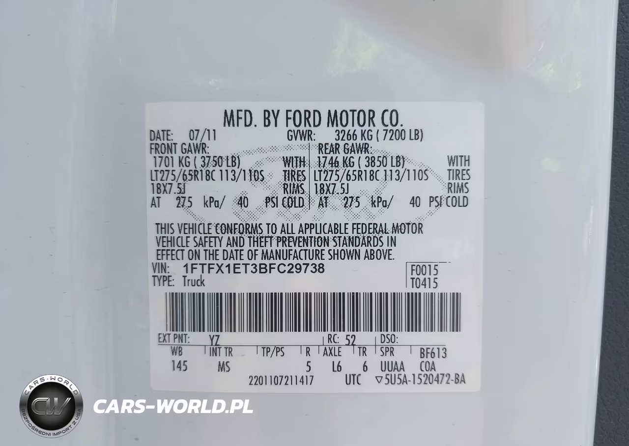 2011 Ford F-150 Xlt VIN:1FTFX1ET3BFC29738 - 9