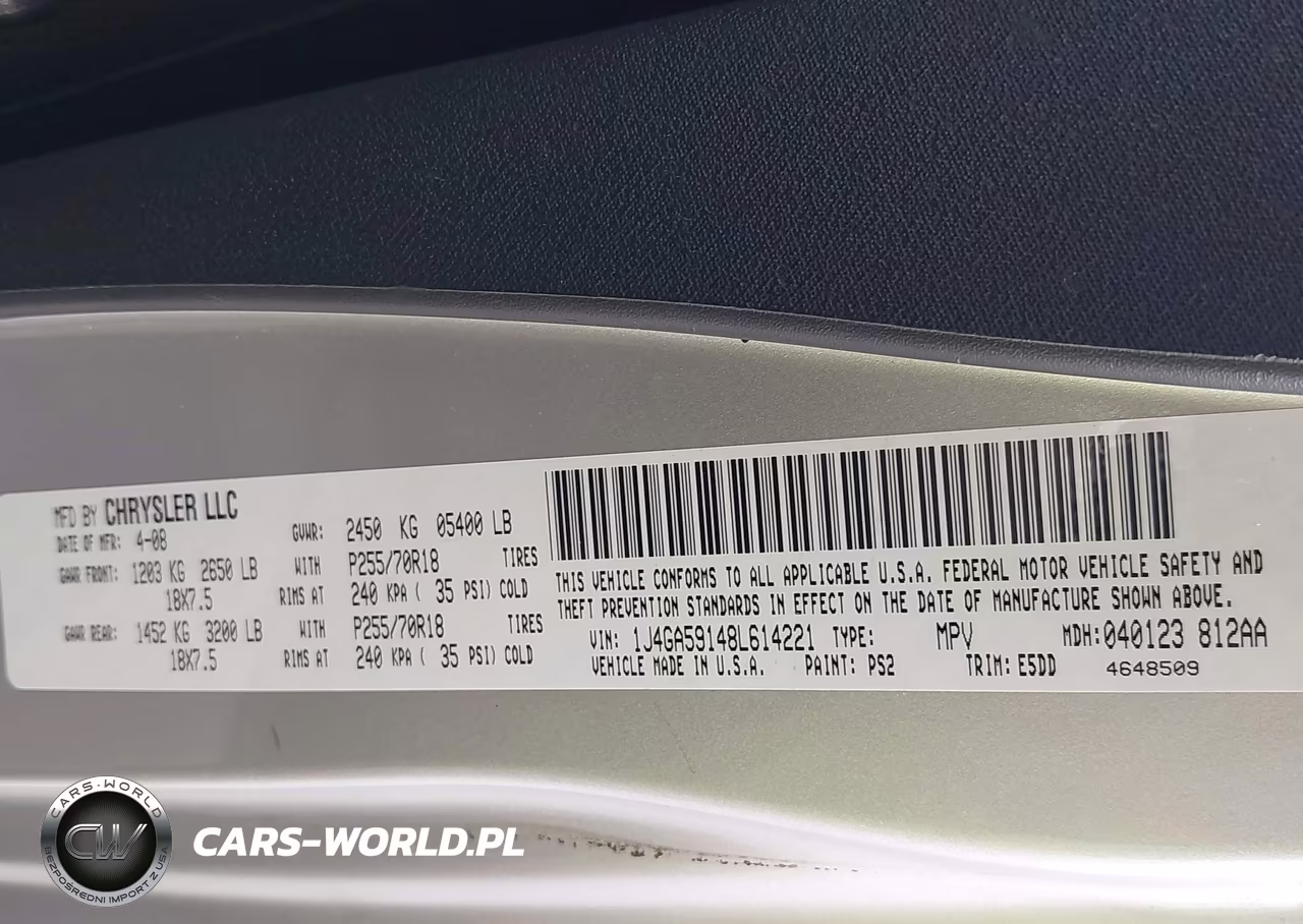2008 Jeep Wrangler Unlimited Sahara VIN:1J4GA59148L614221 - 9
