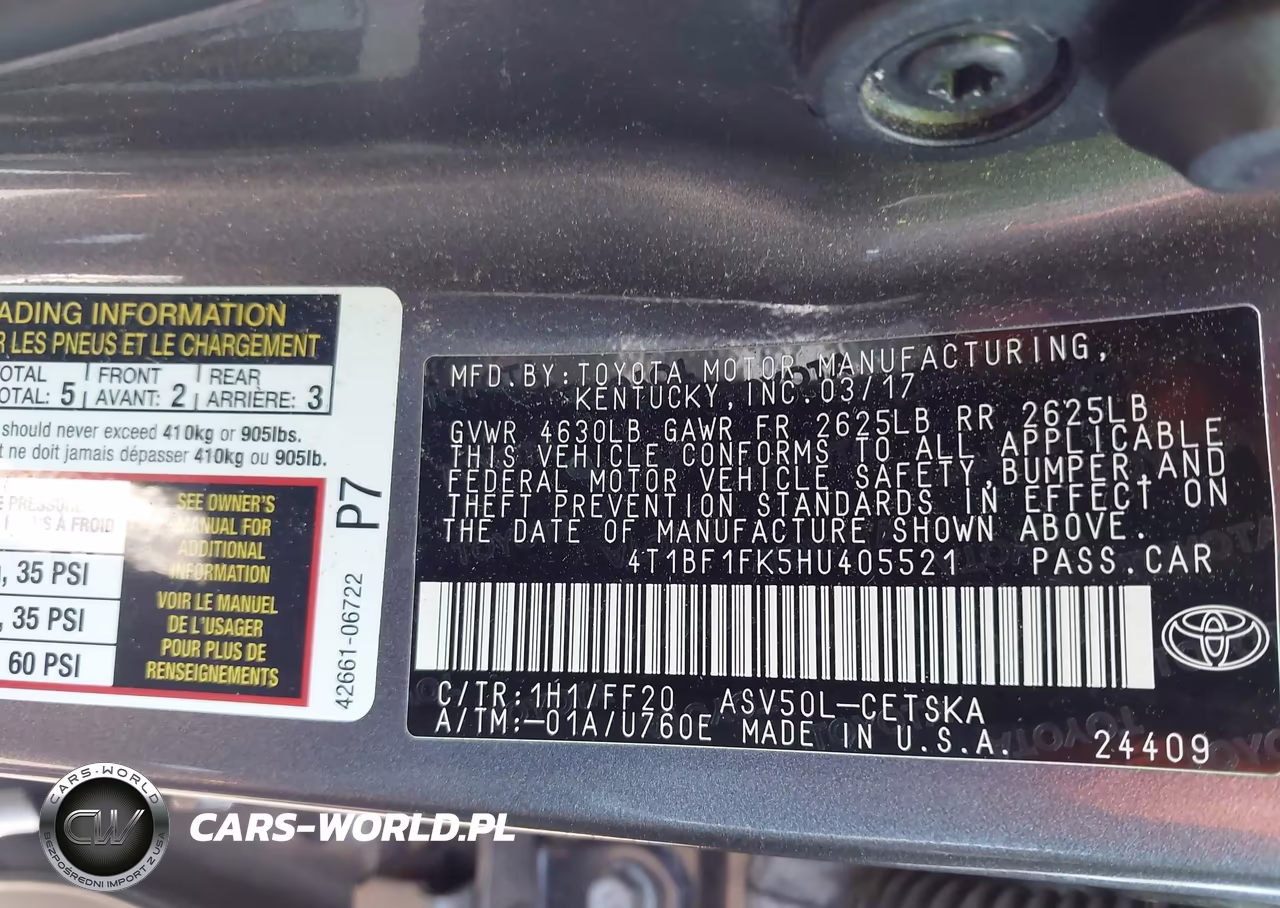 2017 Toyota Camry Se VIN:4T1BF1FK5HU405521 - 9