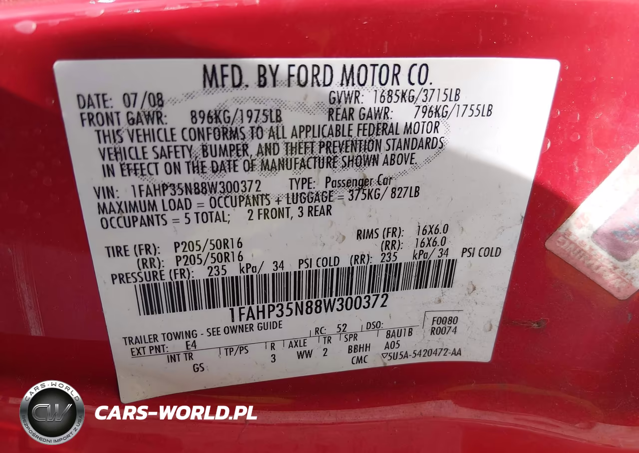 2008 Ford Focus Se-Ses VIN:1FAHP35N88W300372 - 9