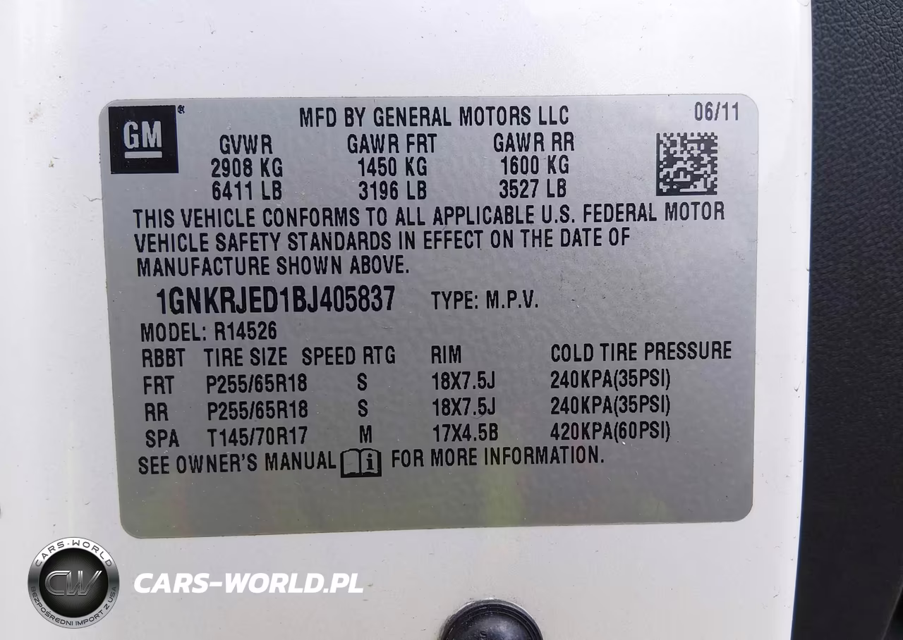 2011 Chevrolet Traverse Lt W-2Lt VIN:1GNKRJED1BJ405837 - 9