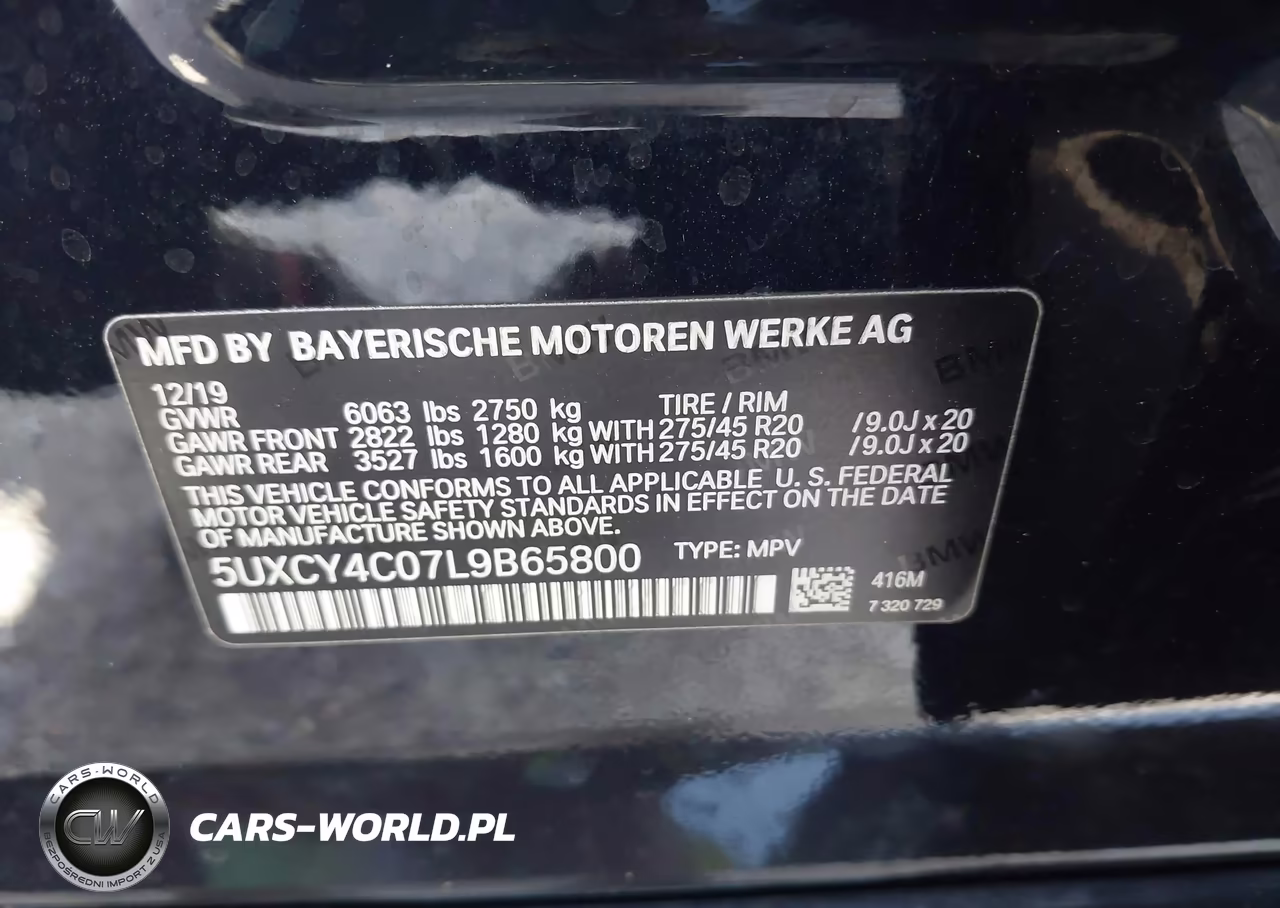 2020 BMW X6 Sdrive40I VIN:5UXCY4C07L9B65800 - 9