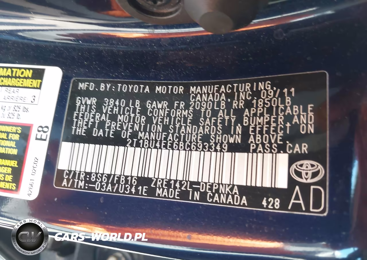 2011 Toyota Corolla Le VIN:2T1BU4EE6BC693349 - 9