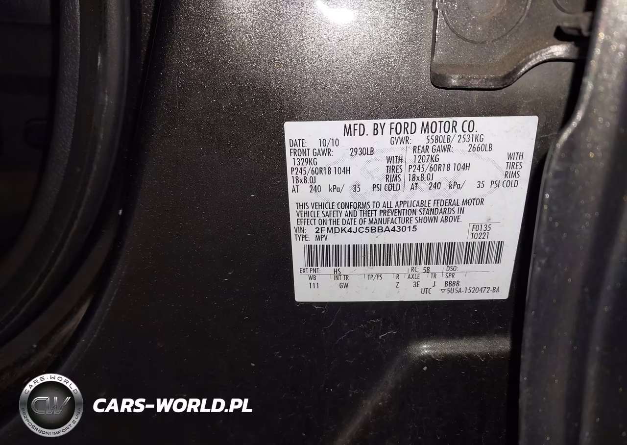 2011 Ford Edge Sel VIN:2FMDK4JC5BBA43015 - 9