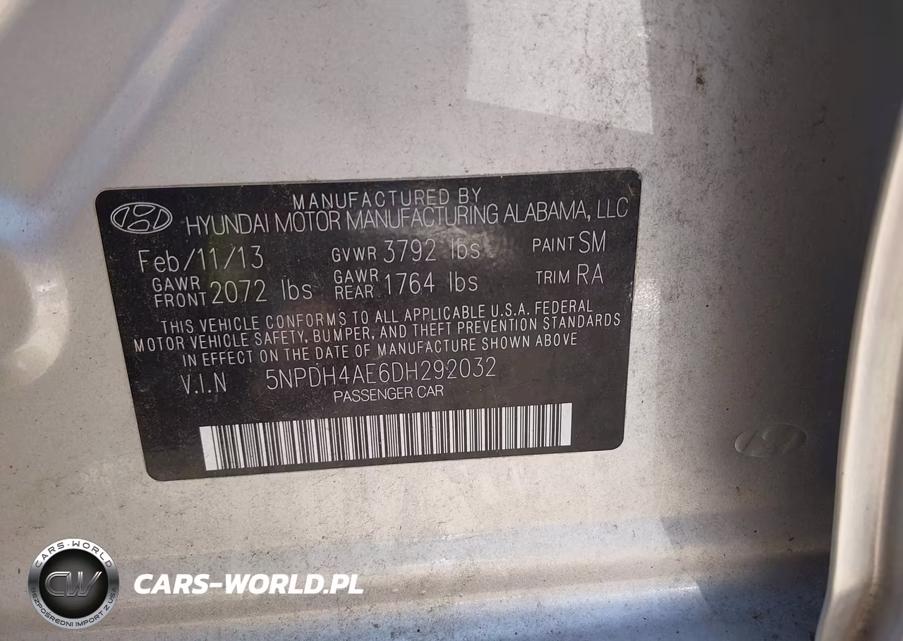 2013 Hyundai Elantra Gls VIN:5NPDH4AE6DH292032 - 9