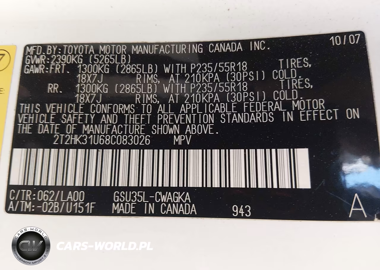 2008 Lexus Rx 350 VIN:2T2HK31U68C083026 - 9