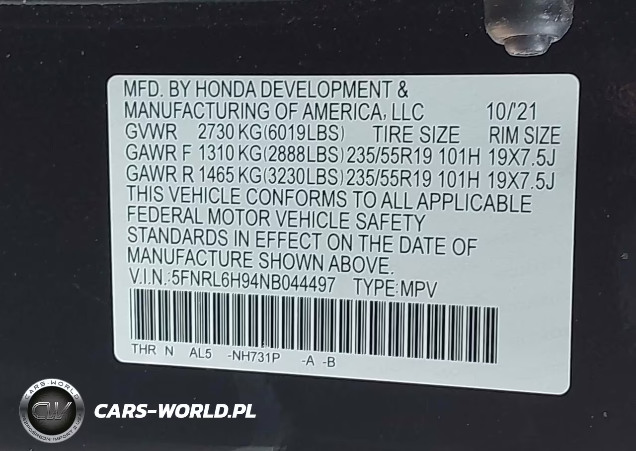 2022 Honda Odyssey Elite VIN:5FNRL6H94NB044497 - 9