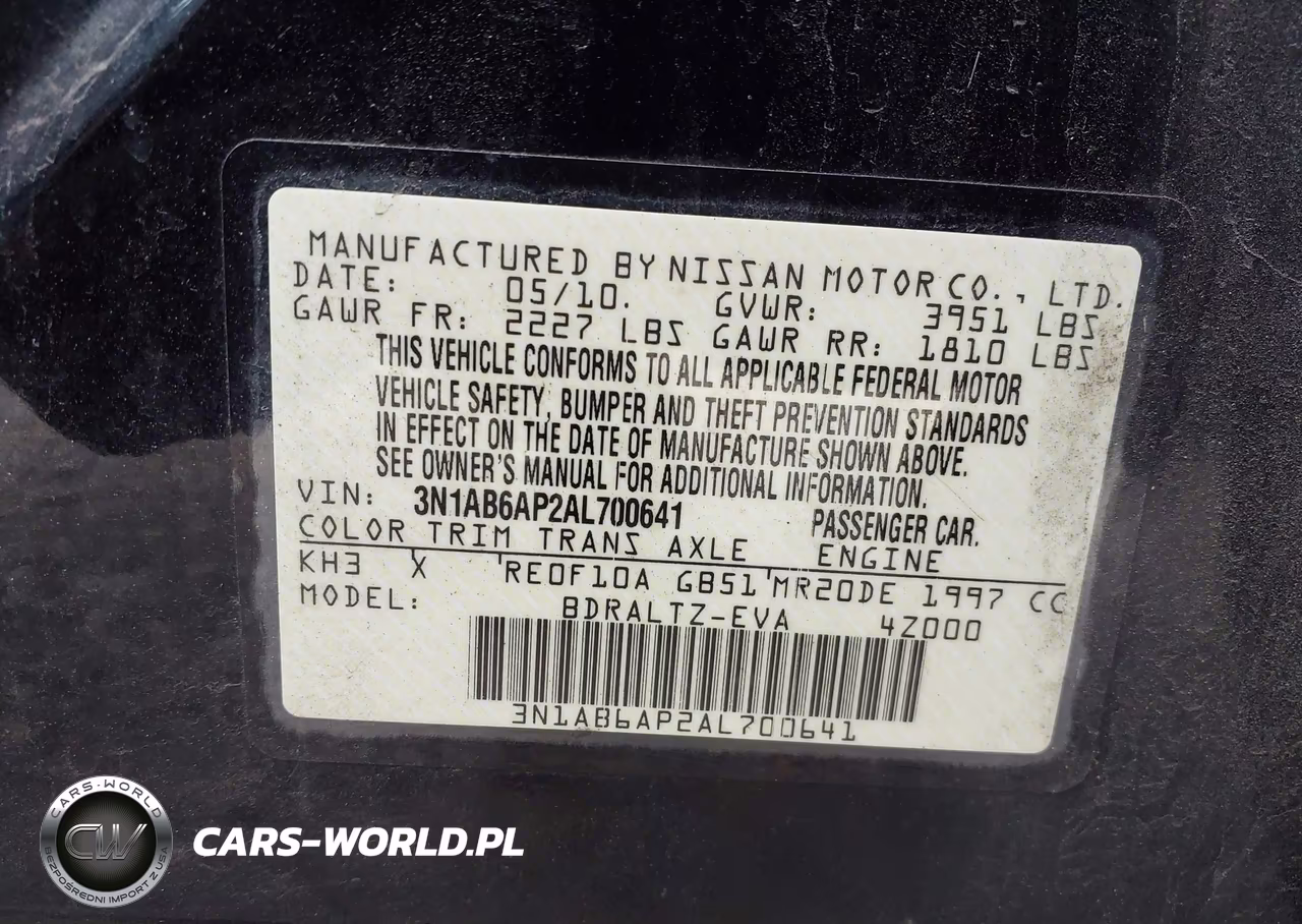 2010 Nissan Sentra 2.0Sr VIN:3N1AB6AP2AL700641 - 9