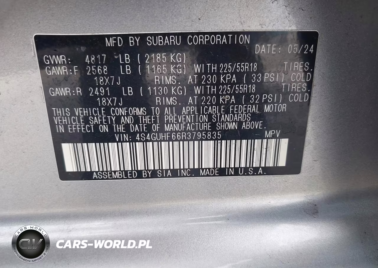 2024 Subaru Crosstrek Sport VIN:4S4GUHF66R3795835 - 9