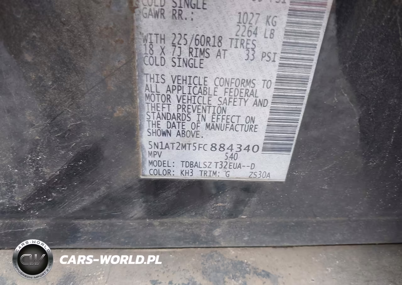 2015 Nissan Rogue Sl VIN:5N1AT2MT5FC884340 - 9