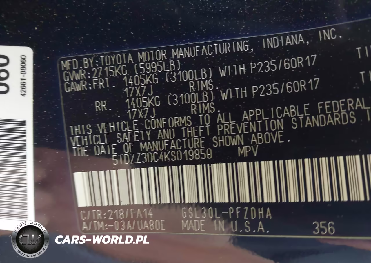 2019 Toyota Sienna L 7 Passenger VIN:5TDZZ3DC4KS019850 - 9
