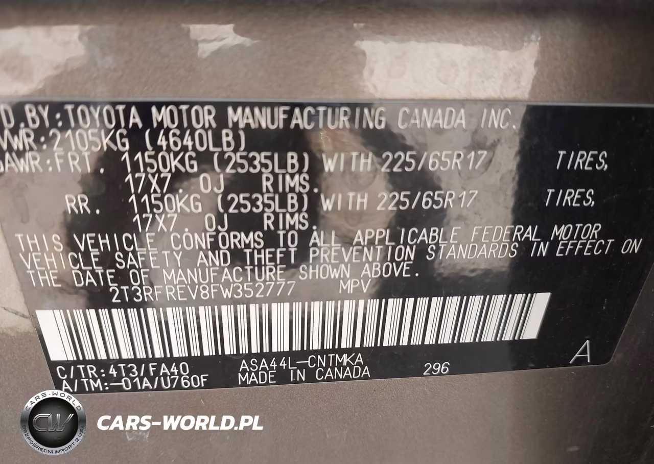 2015 Toyota Rav4 Xle VIN:2T3RFREV8FW352777 - 9