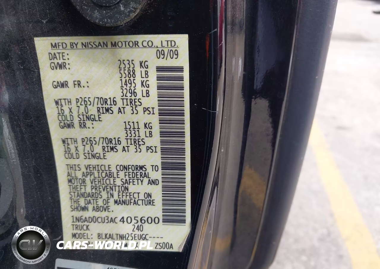2010 Nissan Frontier Se VIN:1N6AD0CU3AC405600 - 9