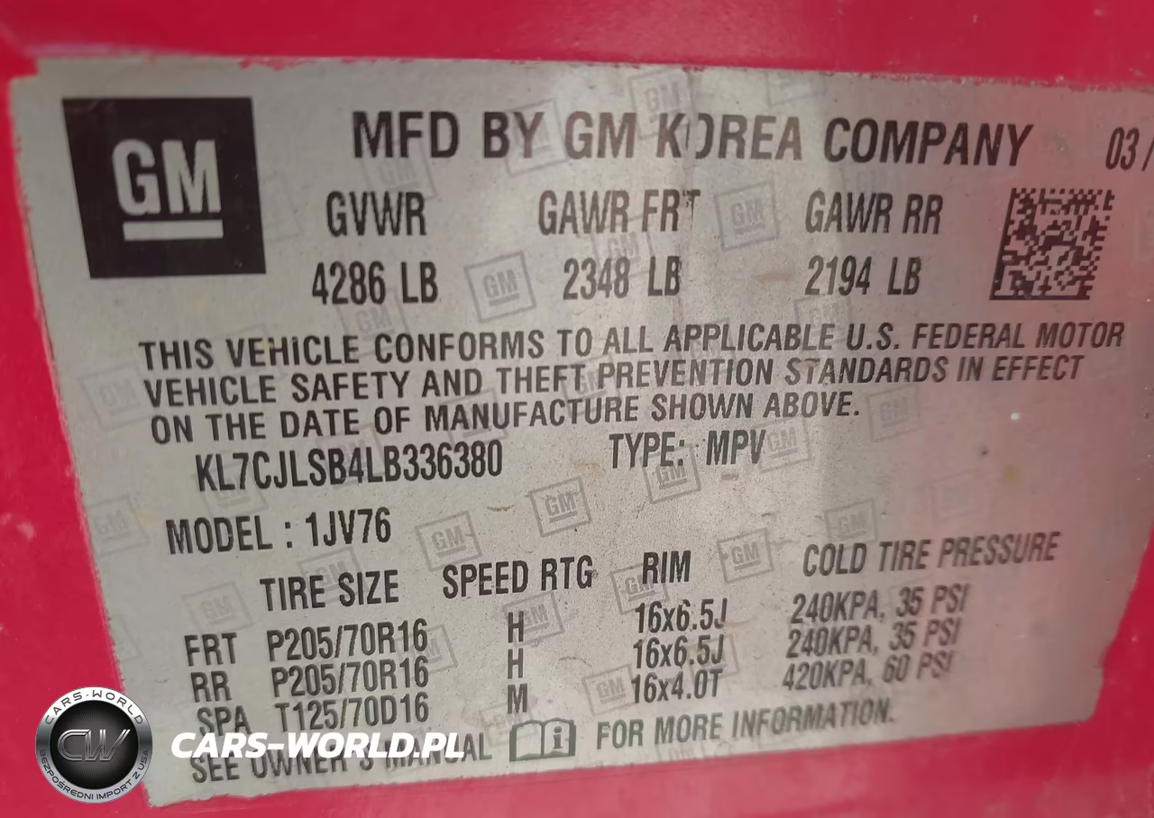 2020 Chevrolet Trax Fwd Lt VIN:KL7CJLSB4LB336380 - 9