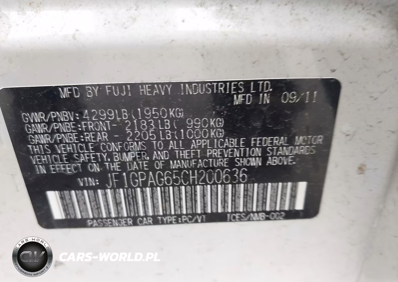2012 Subaru Impreza 2.0I Limited VIN:JF1GPAG65CH200636 - 9
