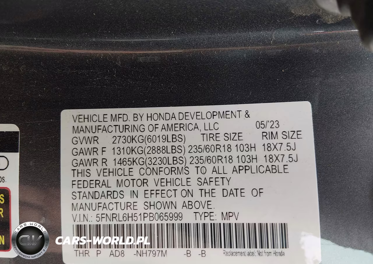 2023 Honda Odyssey Ex VIN:5FNRL6H51PB065999 - 9