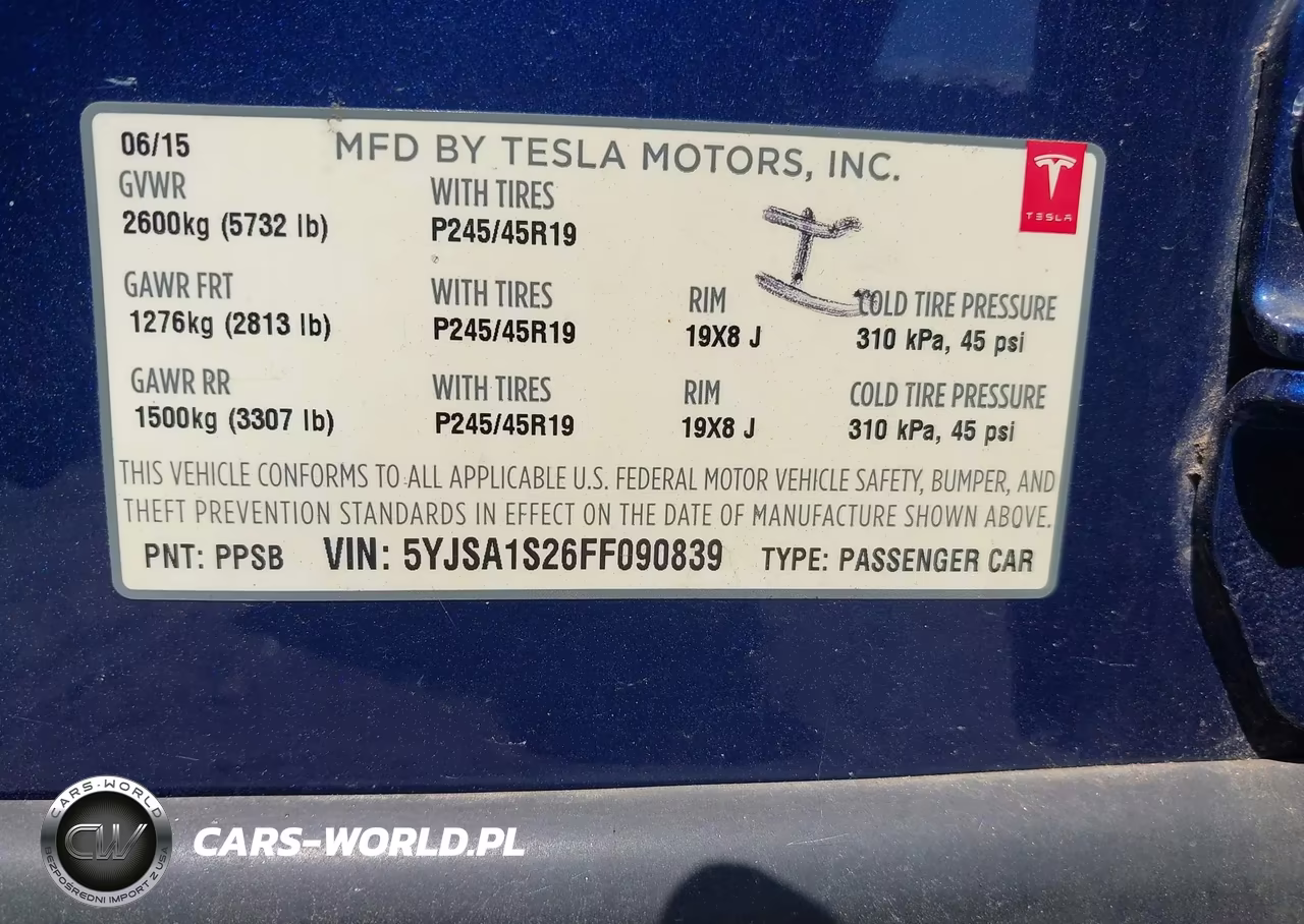2015 Tesla Model S 70D-85D-P85D VIN:5YJSA1S26FF090839 - 9