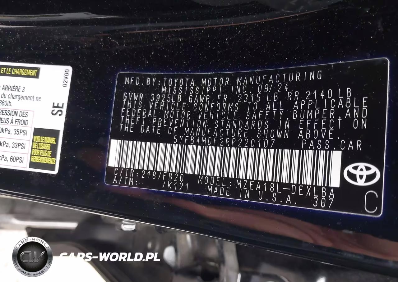 2024 Toyota Corolla Le VIN:5YFB4MDE2RP220107 - 9