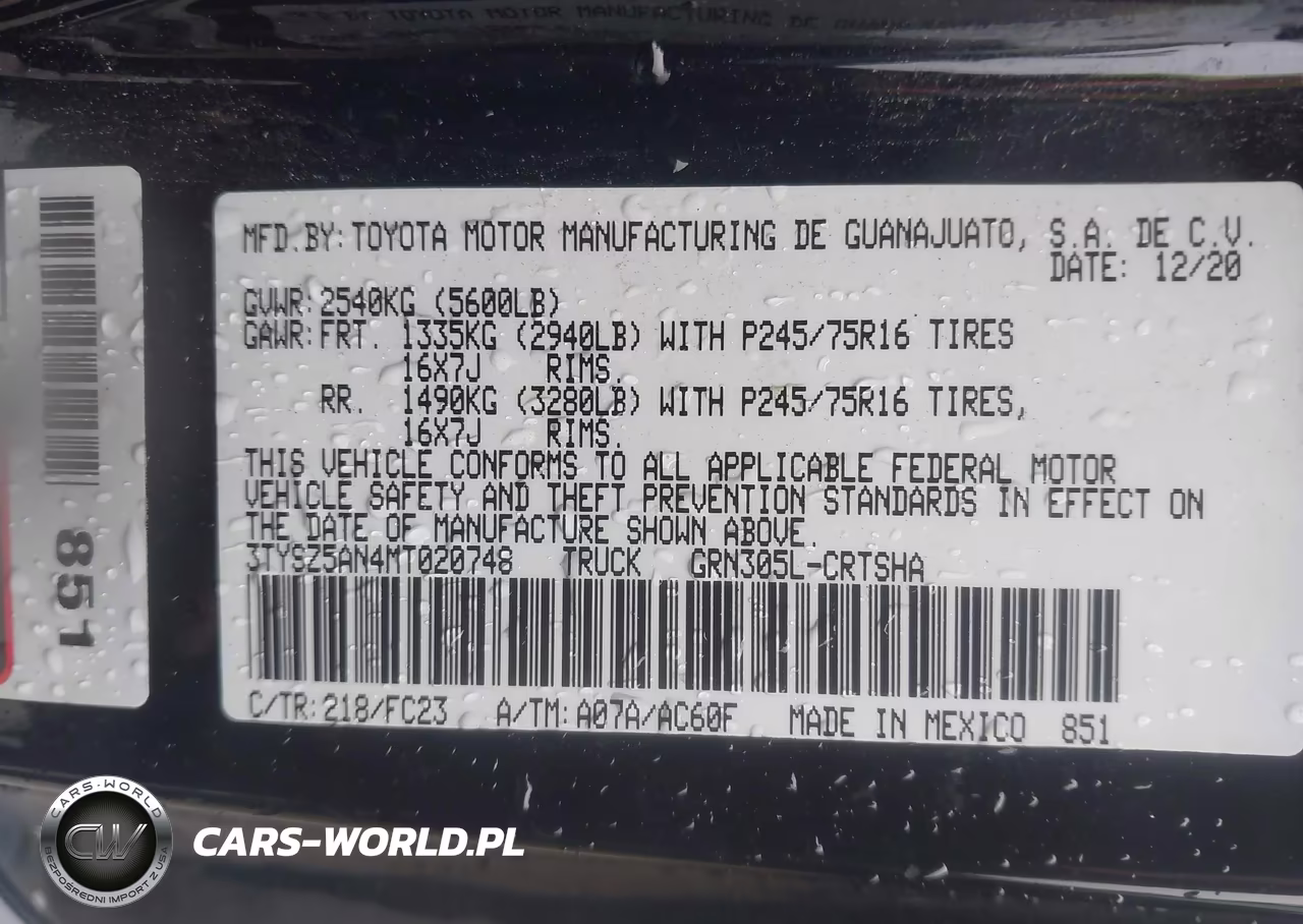 2021 Toyota Tacoma Sr5 V6 VIN:3TYSZ5AN4MT020748 - 9