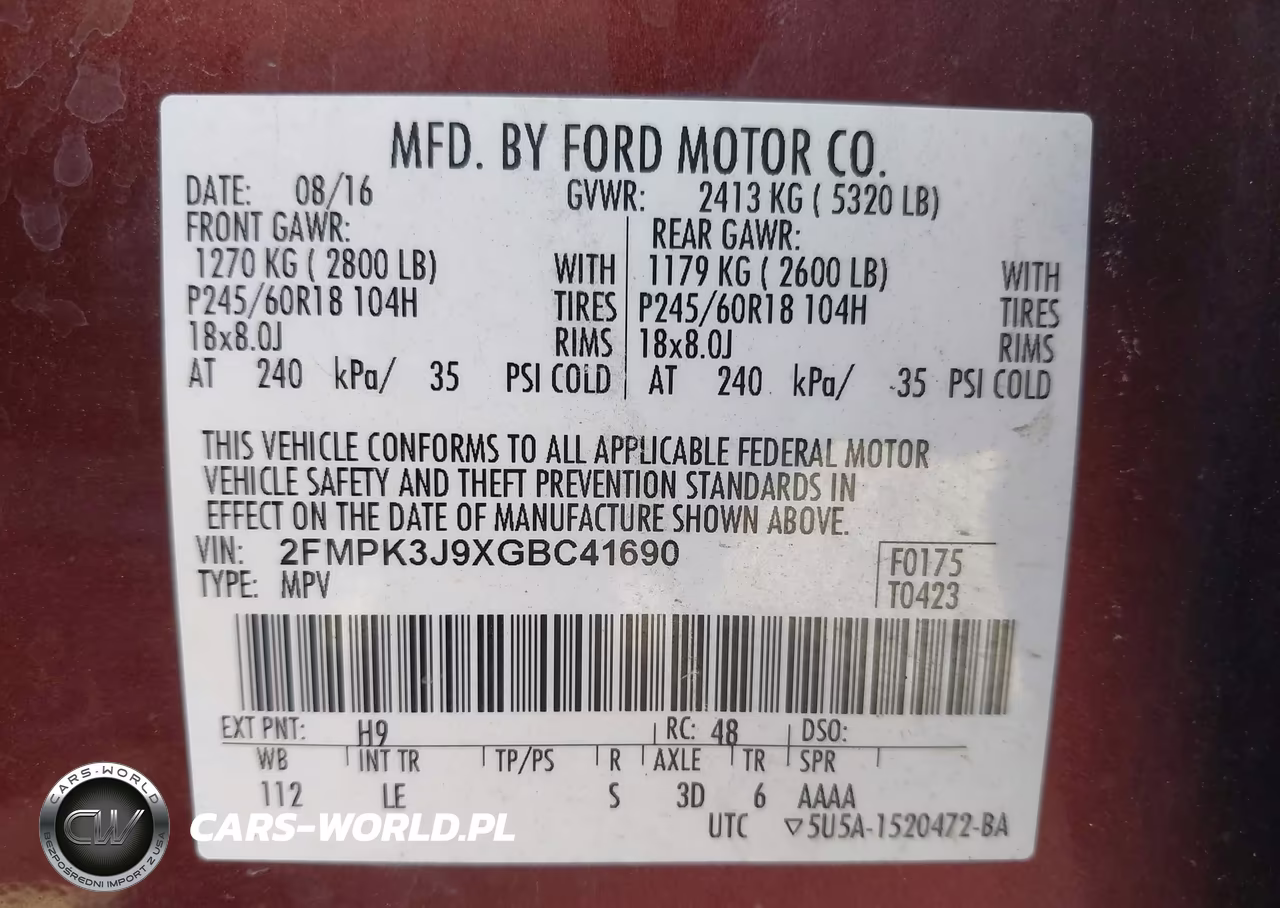 2016 Ford Edge Sel VIN:2FMPK3J9XGBC41690 - 9