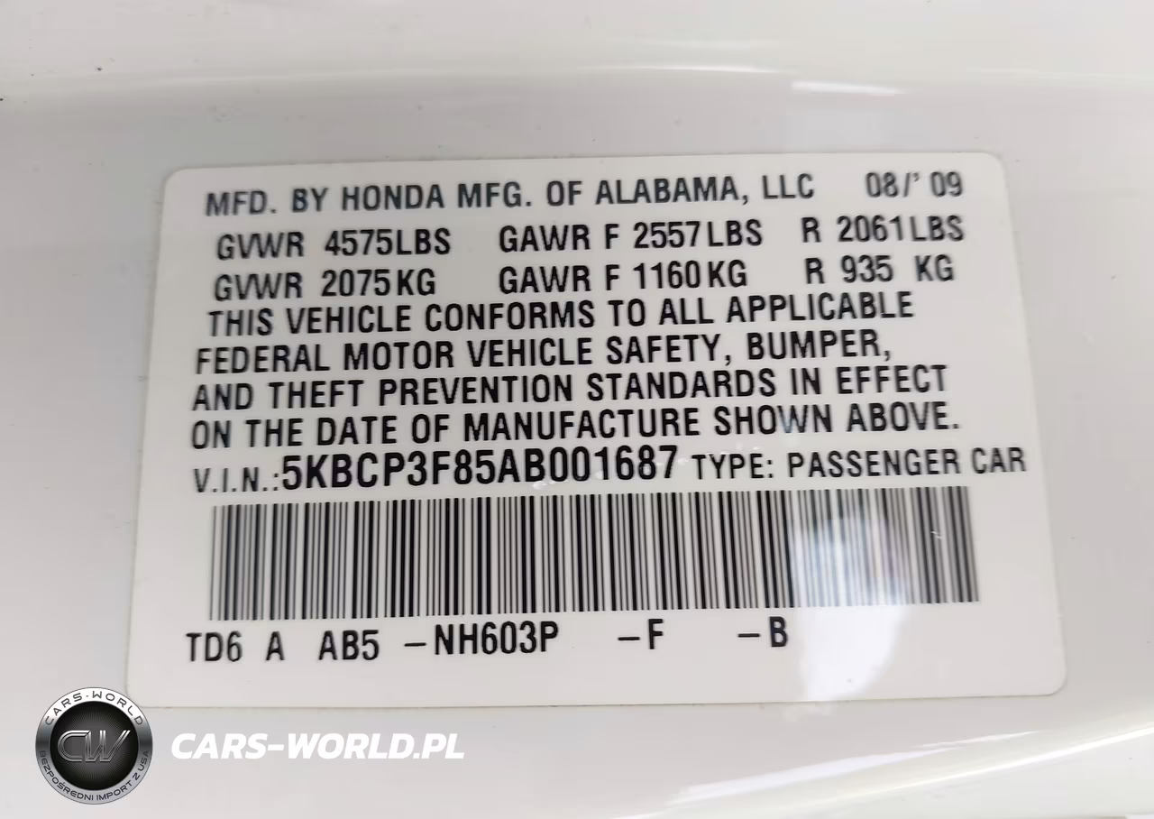 2010 Honda Accord 3.5 Ex-L VIN:5KBCP3F85AB001687 - 9