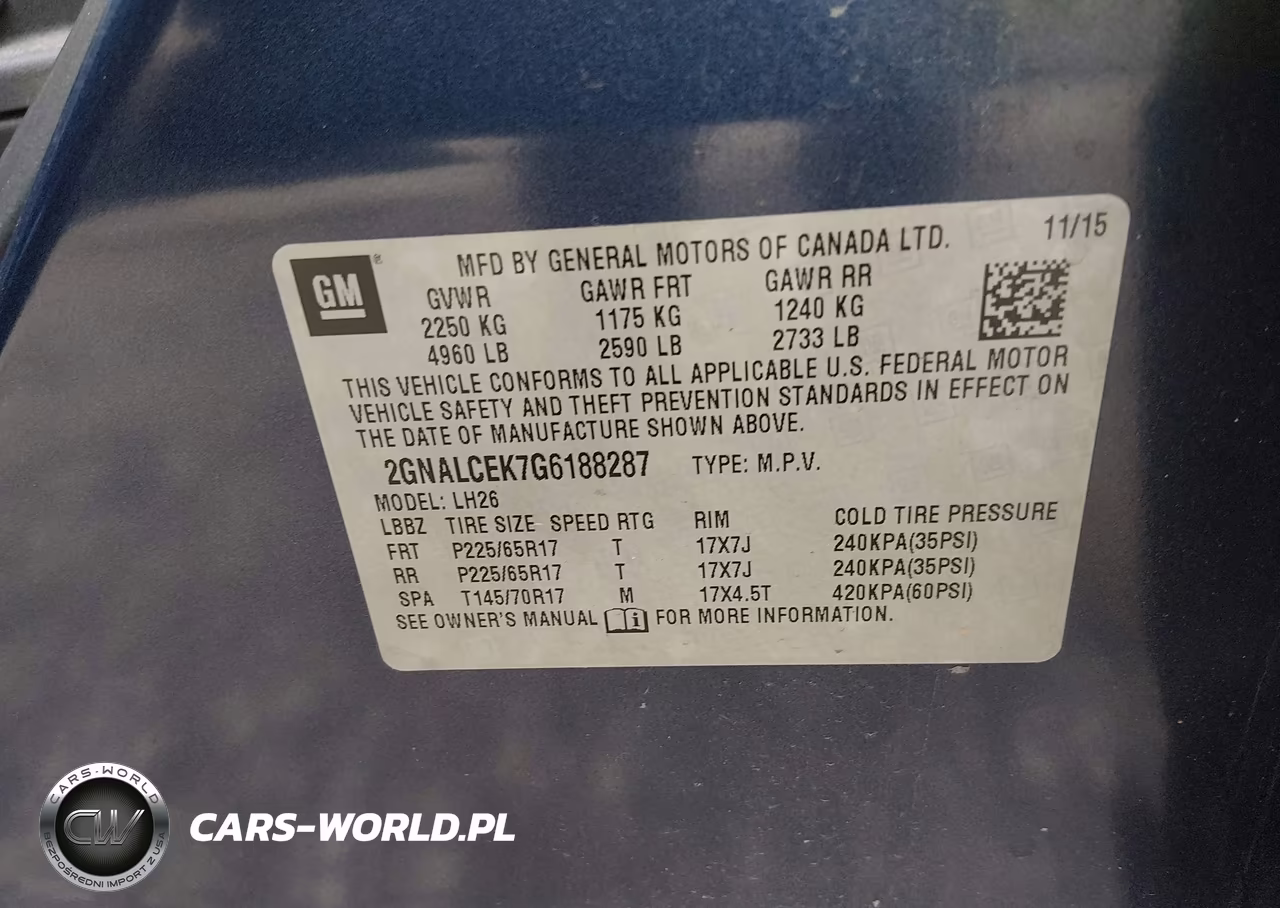 2016 Chevrolet Equinox Lt VIN:2GNALCEK7G6188287 - 9