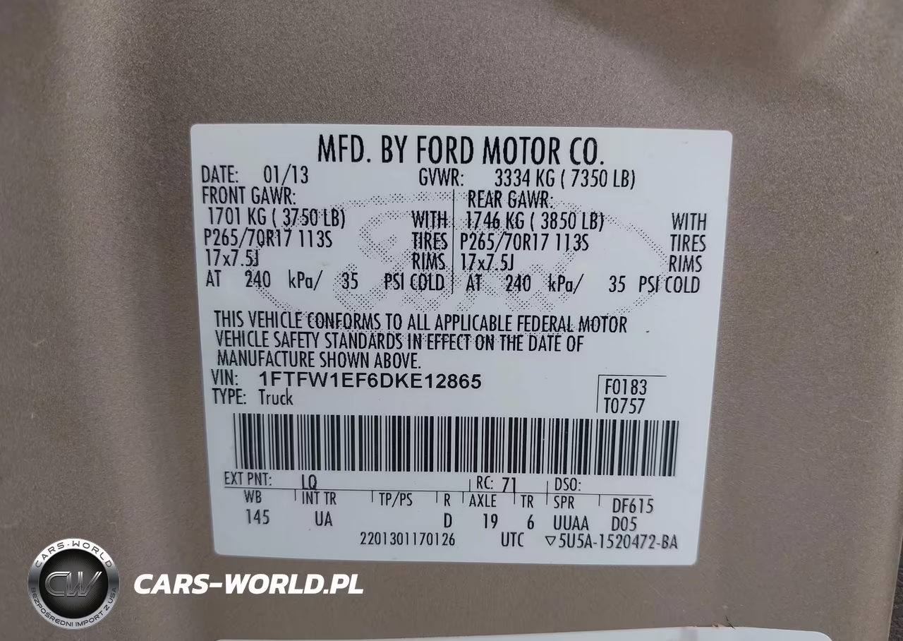 2013 Ford F-150 Fx4-King Ranch-Lariat-Platinum-Xl-Xlt VIN:1FTFW1EF6DKE12865 - 9