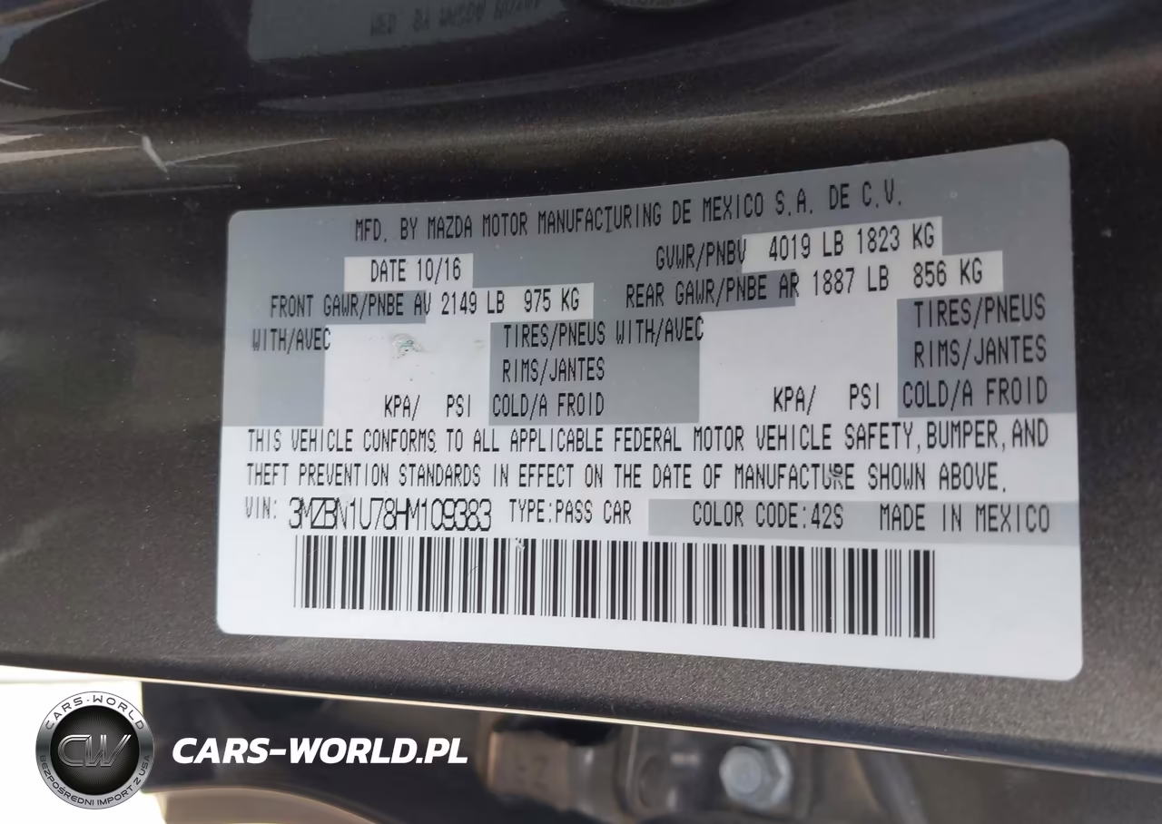2017 Mazda Mazda3 Sport VIN:3MZBN1U78HM109383 - 9