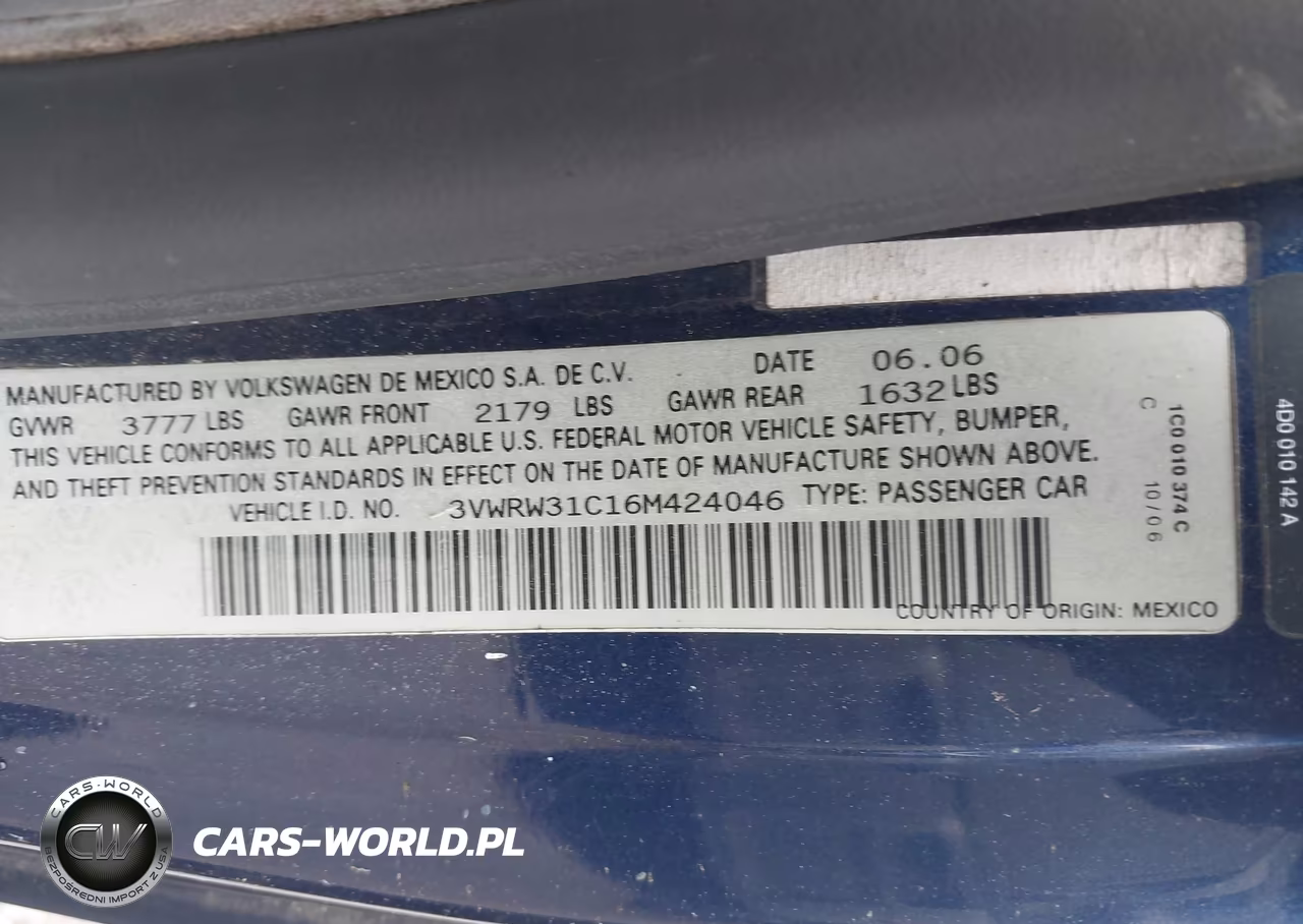 2006 Volkswagen New Beetle 2.5 VIN:3VWRW31C16M424046 - 9