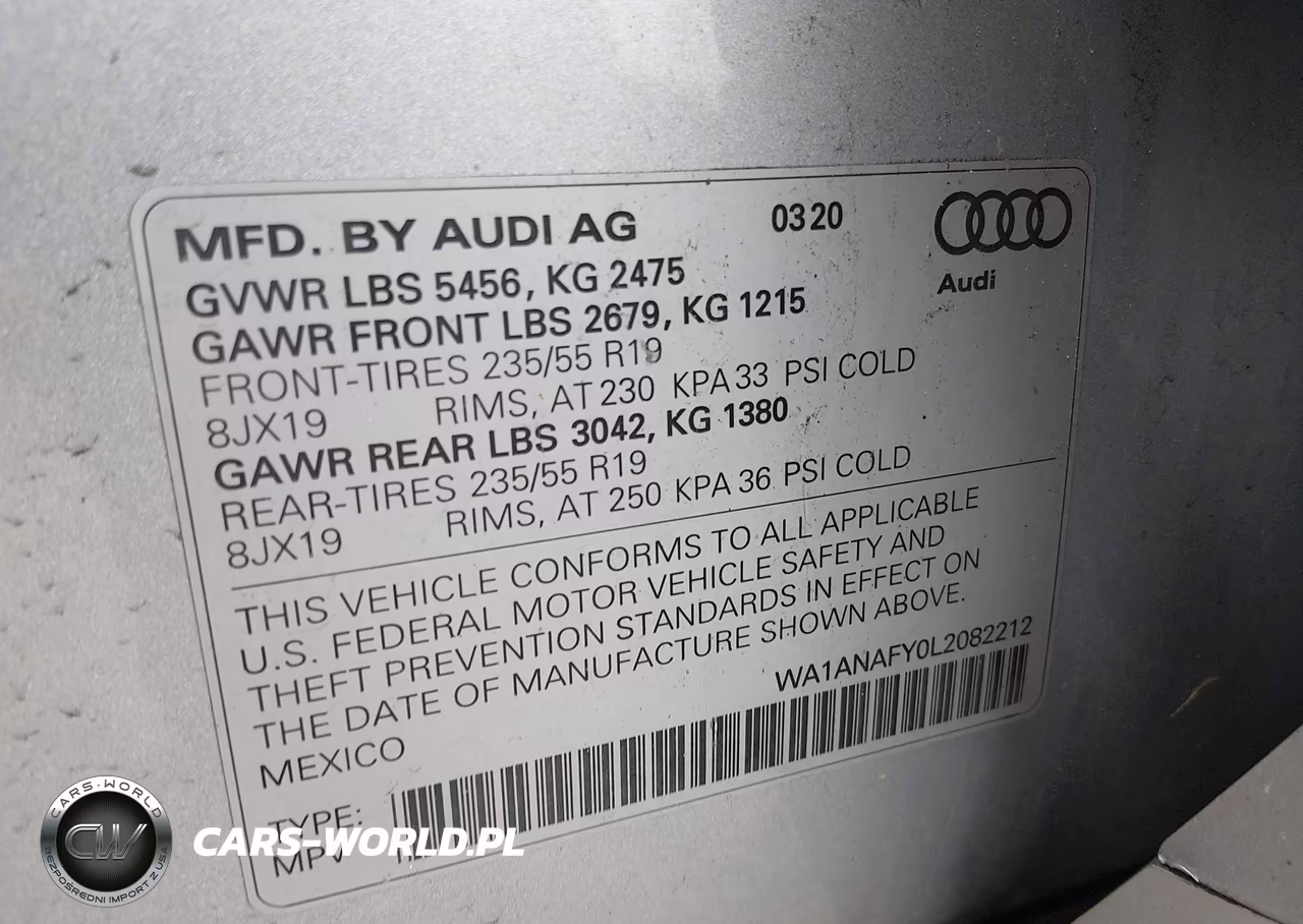 2020 Audi Q5 Premium 45 Tfsi Quattro S Tronic VIN:WA1ANAFY0L2082212 - 9