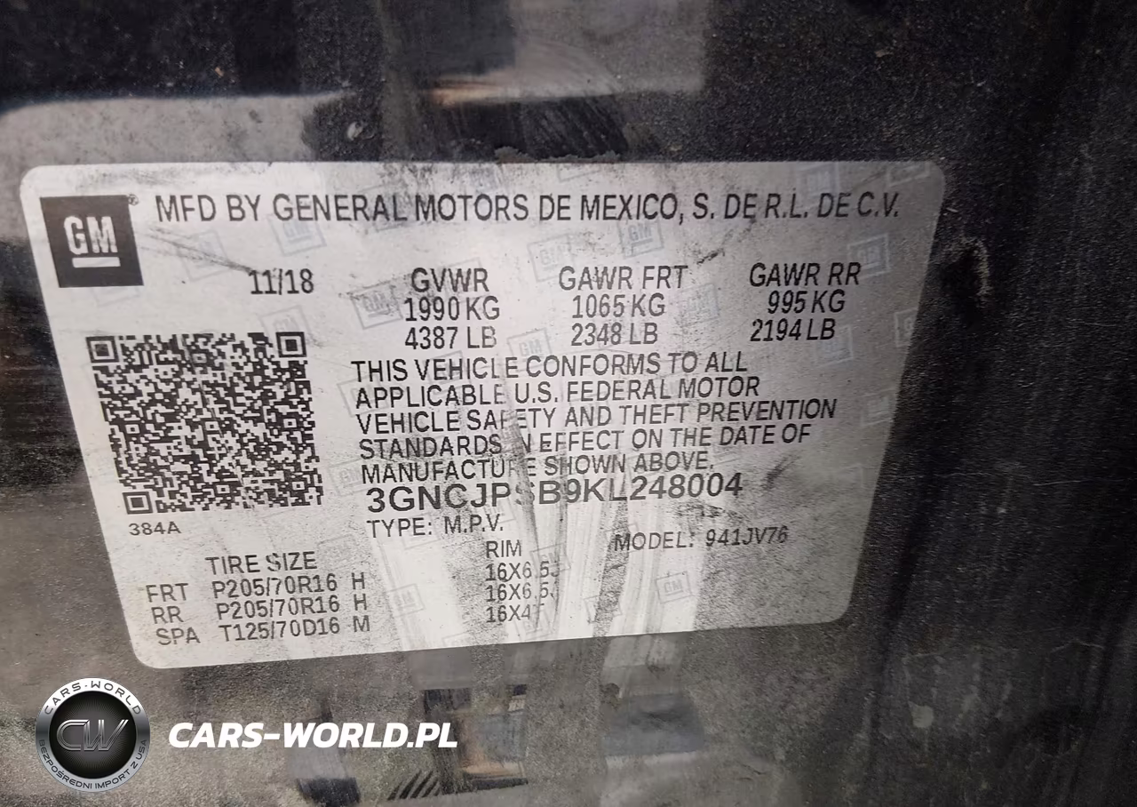 2019 Chevrolet Trax Lt VIN:3GNCJPSB9KL248004 - 9
