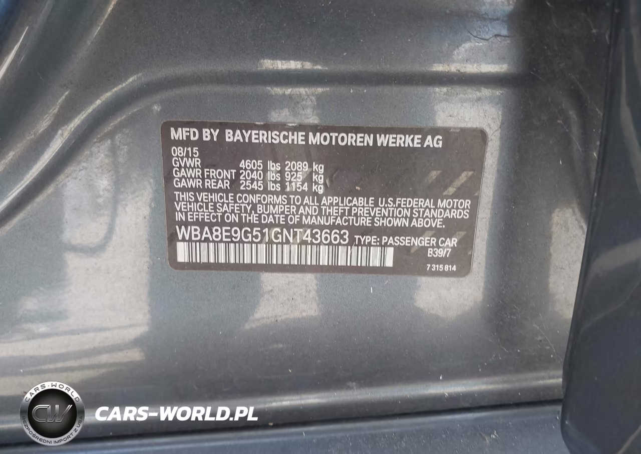 2016 BMW 328I VIN:WBA8E9G51GNT43663 - 9
