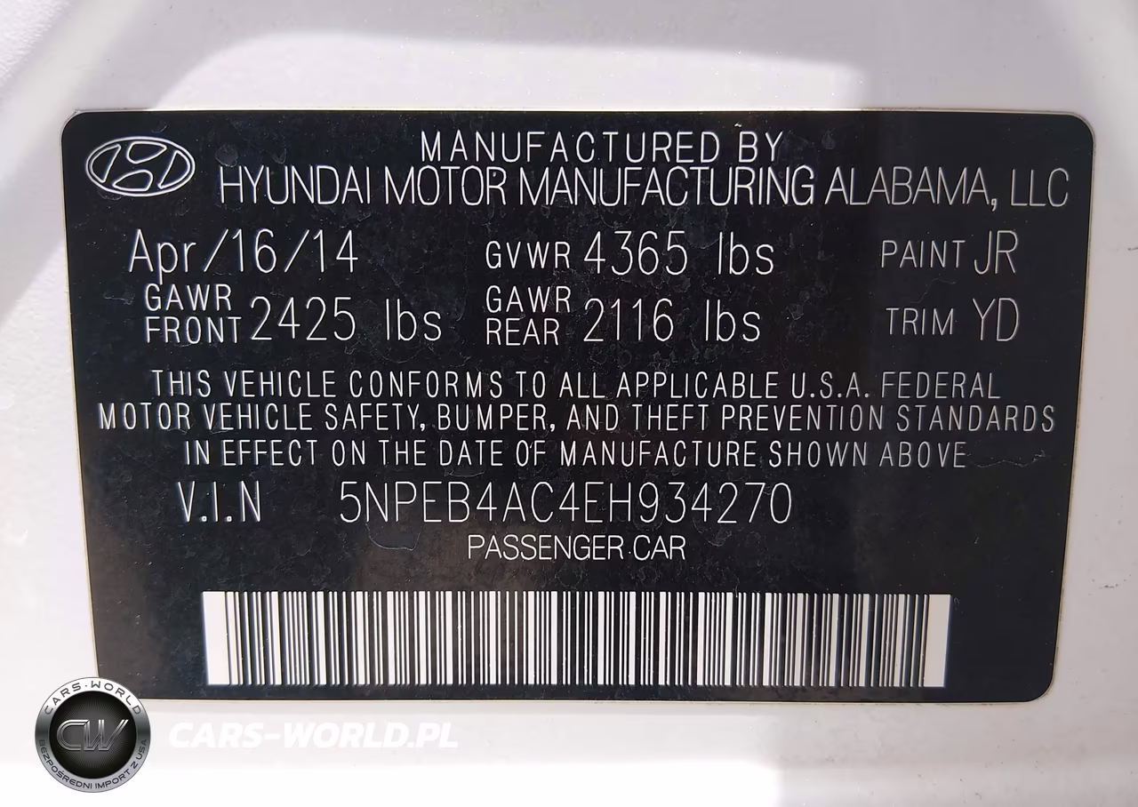 2014 Hyundai Sonata Gls VIN:5NPEB4AC4EH934270 - 9