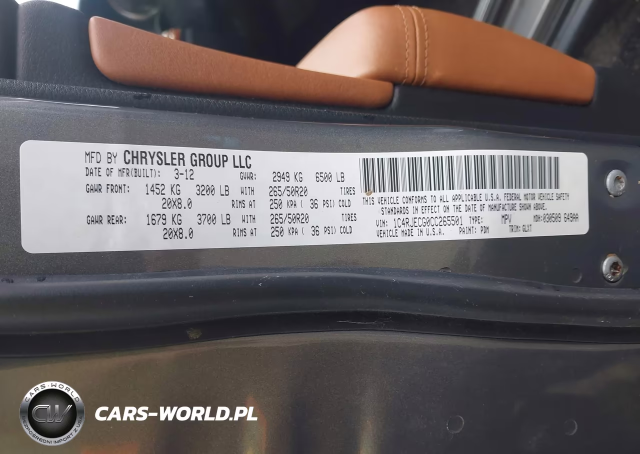 2012 Jeep Grand Cherokee Overland VIN:1C4RJECG0CC265501 - 9