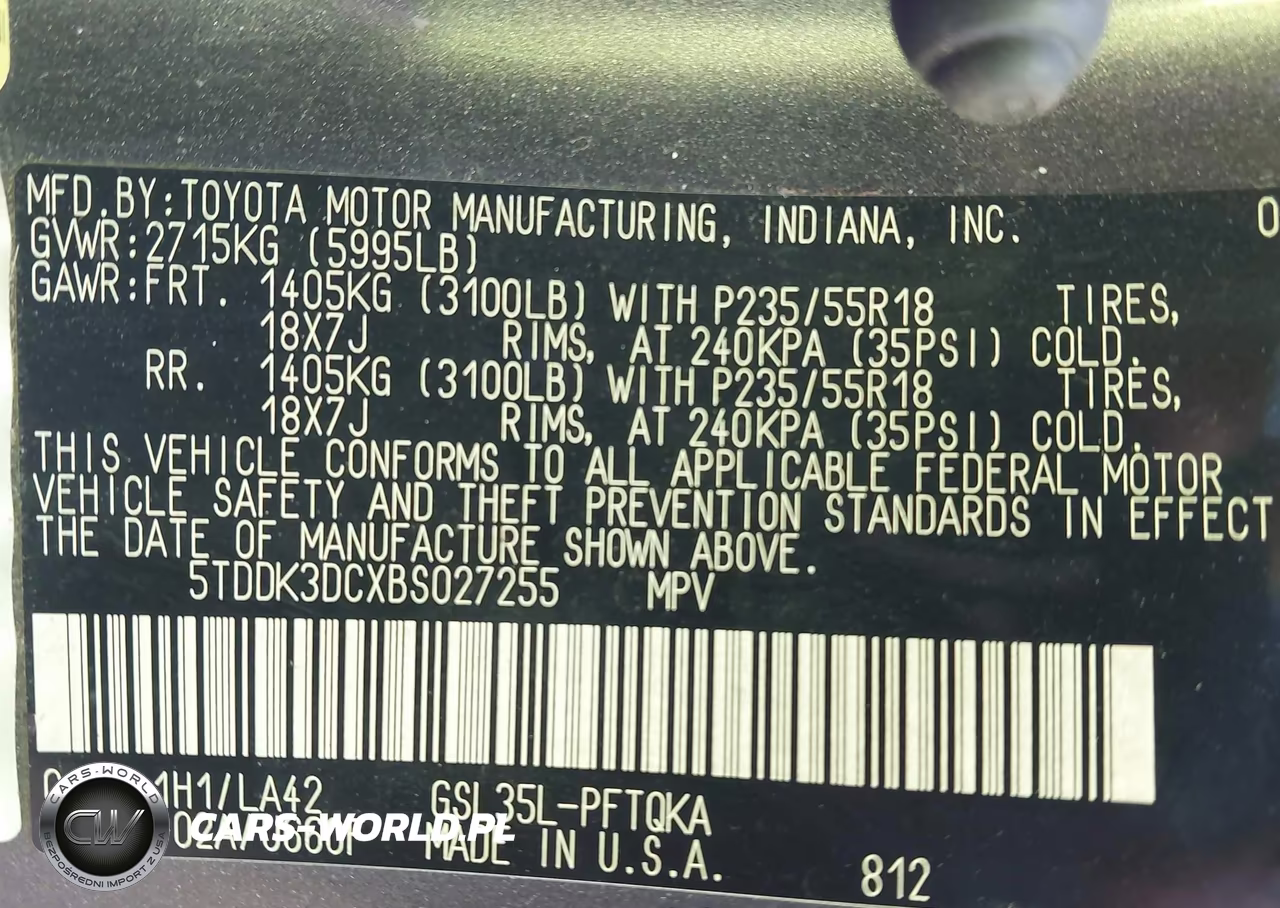 2011 Toyota Sienna Limited VIN:5TDDK3DCXBS027255 - 9