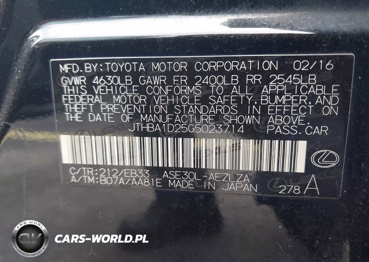 2016 Lexus Is 200T VIN:JTHBA1D25G5023714 - 9