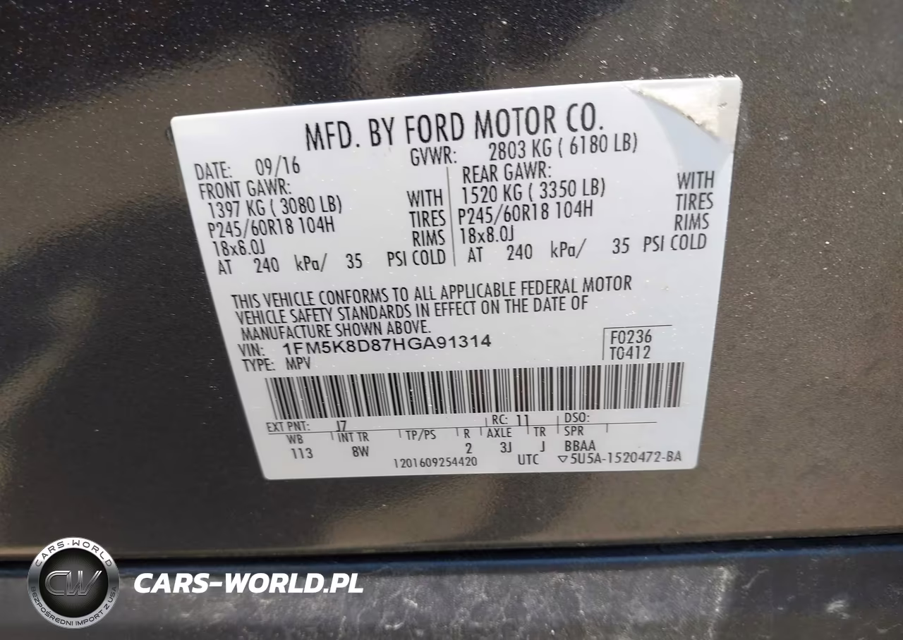 2017 Ford Explorer Xlt VIN:1FM5K8D87HGA91314 - 9