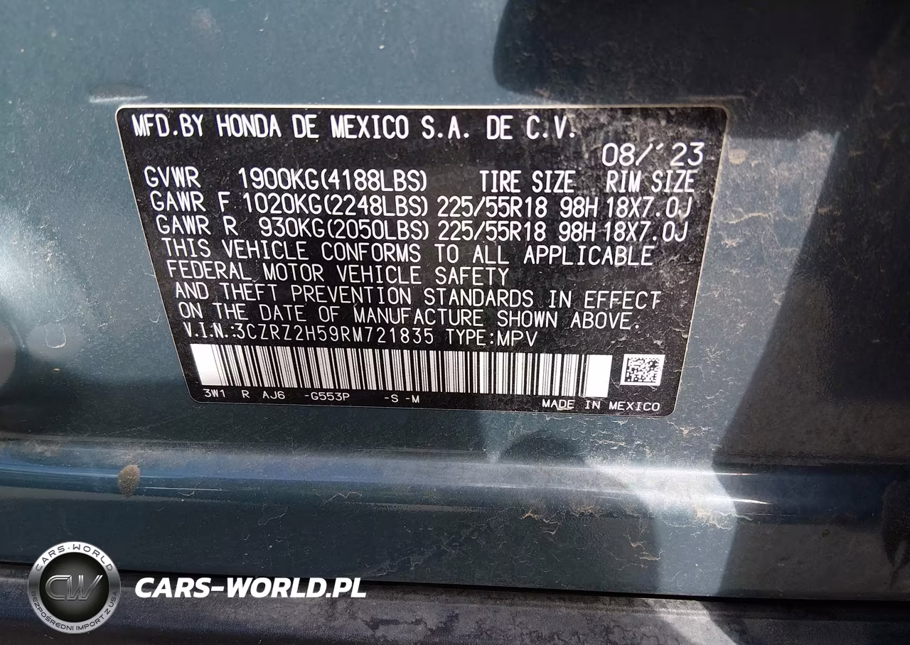 2024 Honda Hr-V Awd Sport-Awd Sport W-O Bsi VIN:3CZRZ2H59RM721835 - 9